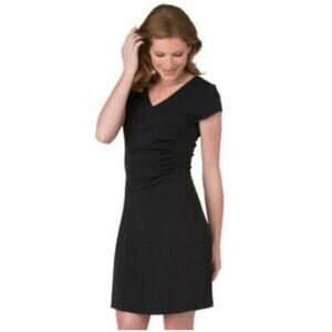 Kuhl Verona Ruched Vneck Crossover Dress Size M black